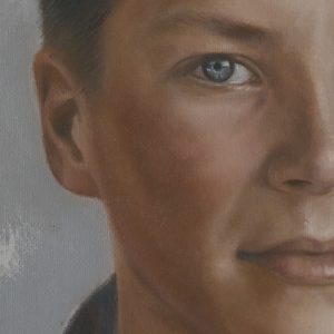 olieverfportret in opdracht - detail schilderij jongen 