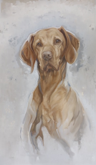 hondenportret schilderij jachthond olieverf - huisdier portret - hond in olieverf - jachthond - jennifer koning